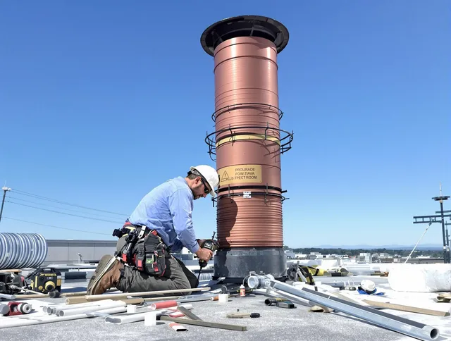 Installed chimney liner by Seymour Chimney Sweep in Seymour, CT
