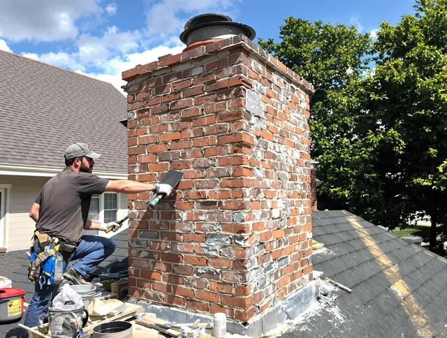 Completed chimney rebuild by Seymour Chimney Sweep in Seymour, CT