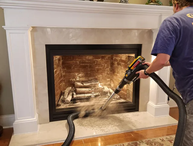 Fireplace cleaning performed by Seymour Chimney Sweep in Seymour, CT